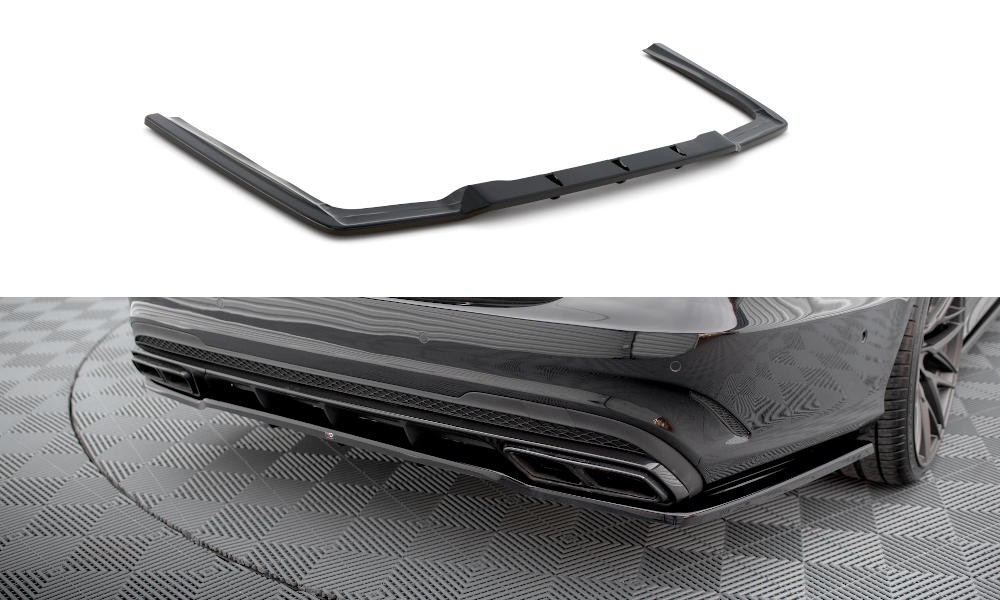 Street+ Mittlerer Diffusor RACE passend für Mercedes-Benz E63 AMG Limousine W212 Facelift schwarz Hochglanz – Ansicht 2