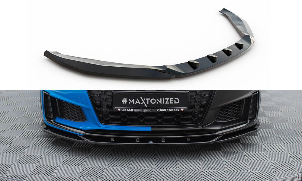 Street+ Spoilerlippe Front Ansatz V.2 passend für Audi TT S / TT S-Line 8S Facelift schwarz Hochglanz – Ansicht 2