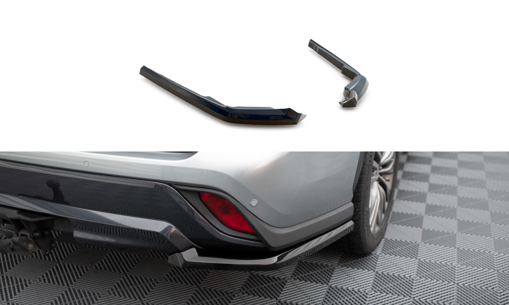 Heck Ansatz Flaps Diffusor passend für Toyota Highlander Mk4 schwarz Hochglanz – Ansicht 2