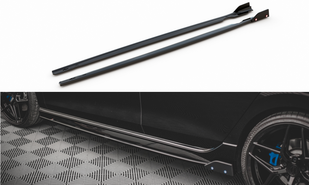Street+ Seitenschweller Leisten V.2 passend für + Flaps passend für VW Golf R Hatchback Mk8 Facelift – Ansicht 2