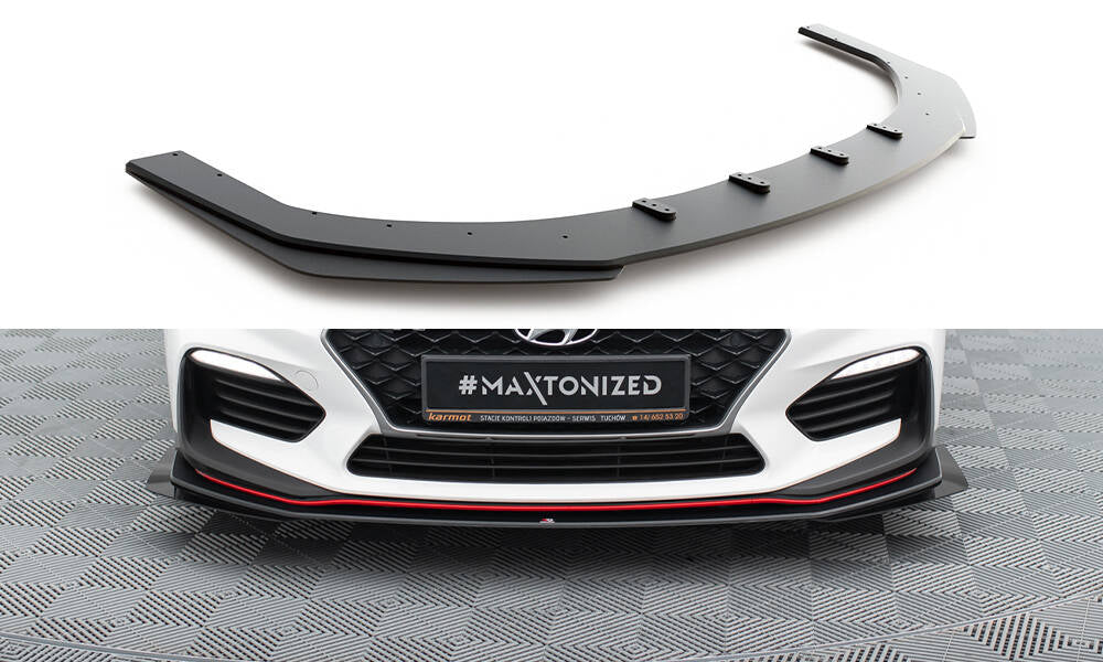 Street Pro Street+ Spoilerlippe Front Ansatz passend für + Flaps passend für Hyundai I30 N Mk3 Hatchback / Fastback schwarz Hochglanz – Ansicht 2