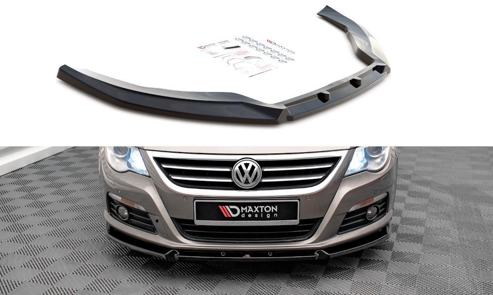 Street+ Spoilerlippe Front Ansatz V.3 passend für VW Passat CC schwarz Hochglanz – Ansicht 2