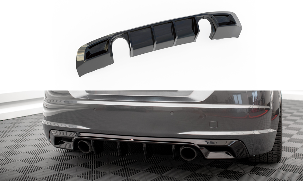 Diffusor Heck Ansatz passend für Audi TT S-Line 8S schwarz Hochglanz – Ansicht 2