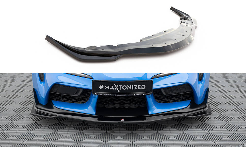 Street+ Spoilerlippe Front Ansatz V.1 passend für Toyota Supra Mk5 schwarz Hochglanz – Ansicht 2