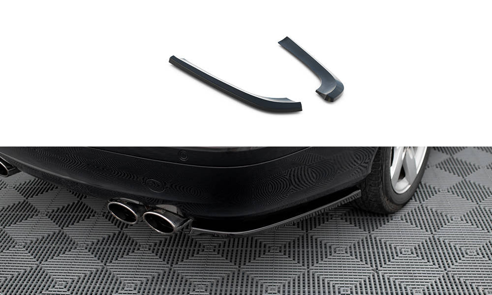 Heck Ansatz Flaps Diffusor V.1 passend für Mercedes-Benz CLK W209 schwarz Hochglanz – Ansicht 2