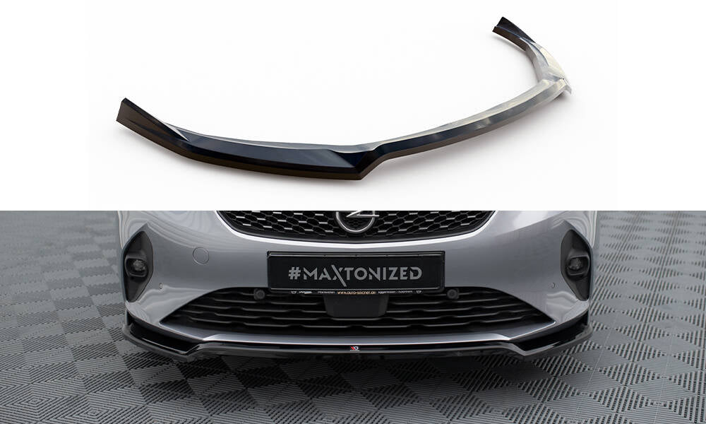 Street+ Spoilerlippe Front Ansatz V.2 passend für Opel Corsa F ( Mk6) schwarz Hochglanz – Ansicht 2