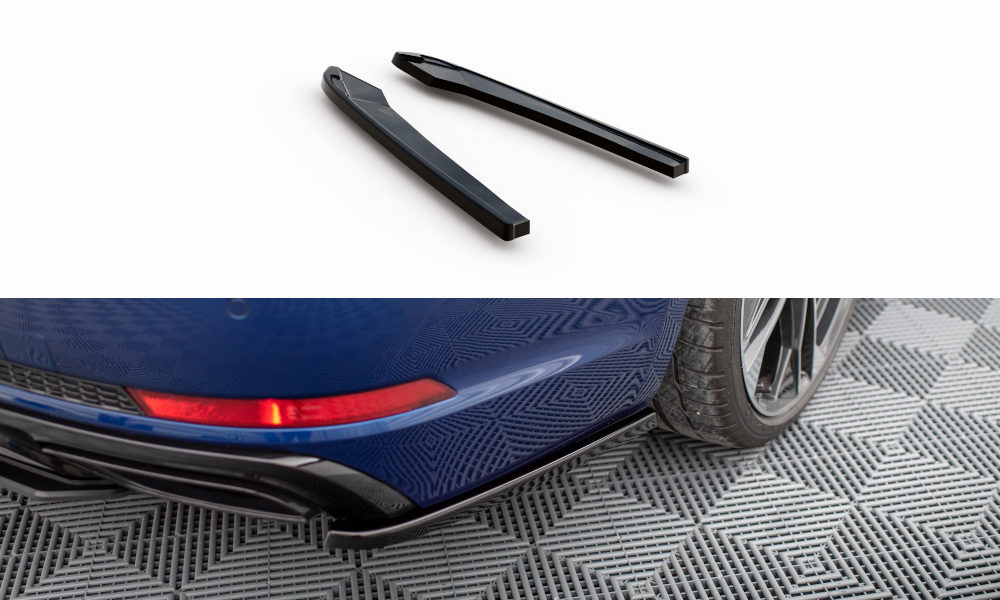Heck Ansatz Flaps Diffusor passend für Audi A4 Competition B9  schwarz Hochglanz – Ansicht 2