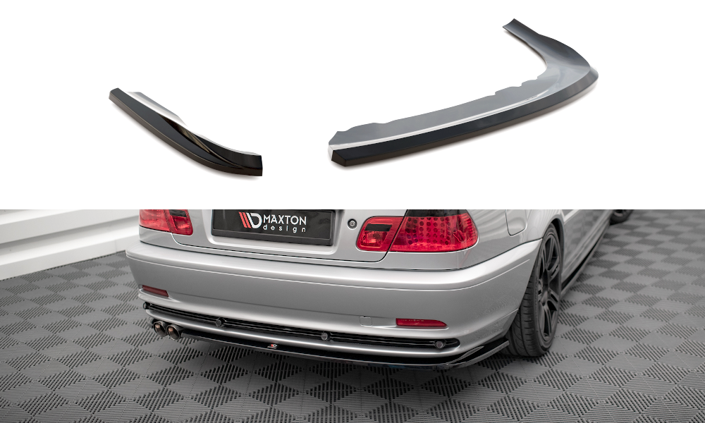 Heck Ansatz Flaps Diffusor passend für BMW 3er Coupe E46 schwarz Hochglanz – Ansicht 2