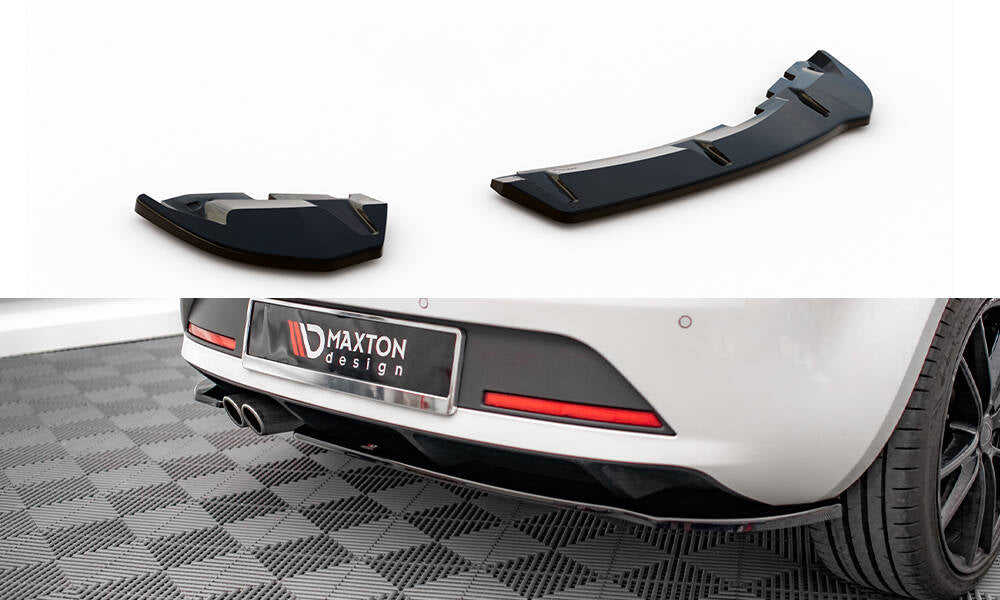 Heck Ansatz Flaps Diffusor passend für Seat Ibiza FR SC Mk4 Facelift schwarz Hochglanz – Ansicht 2