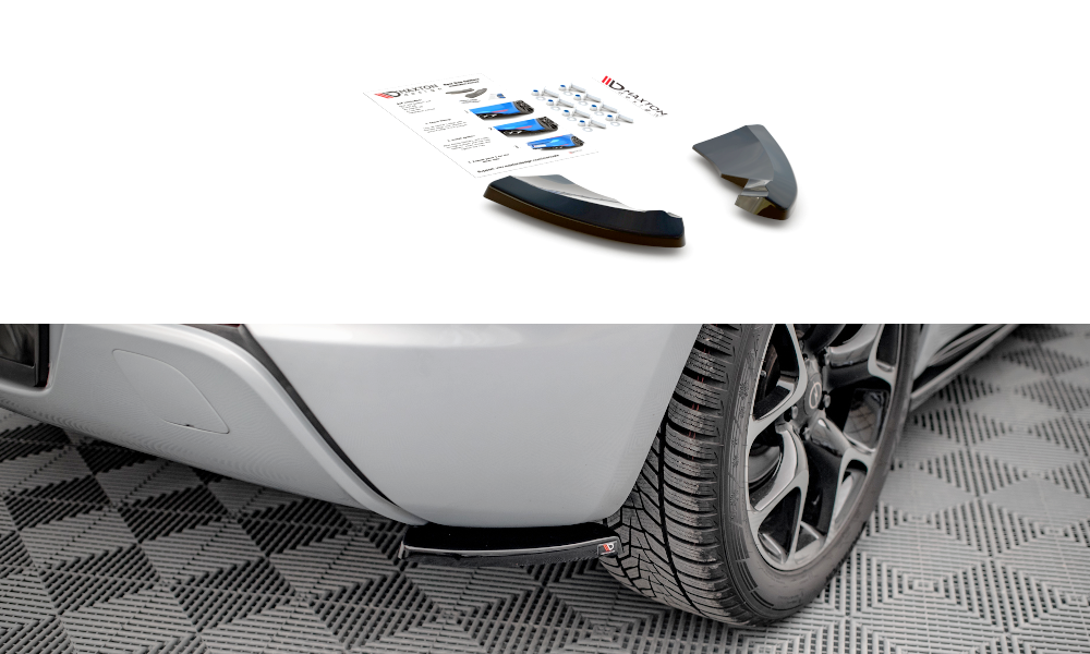 Heck Ansatz Flaps Diffusor V.1 passend für Opel Astra GTC OPC-Line J schwarz Hochglanz – Ansicht 2
