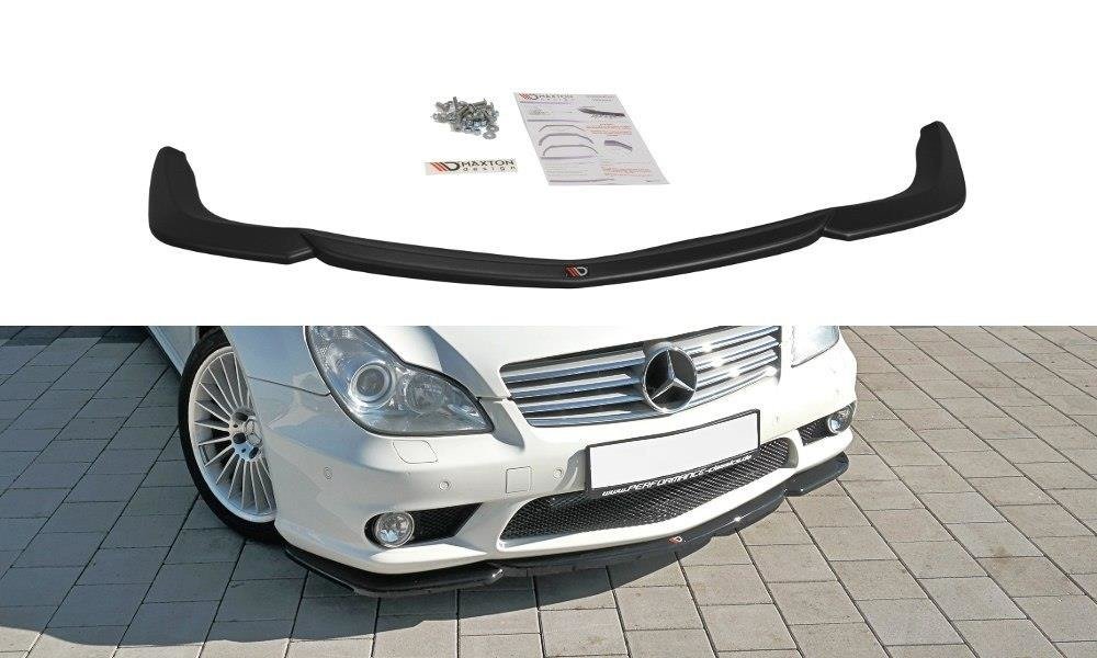 Street+ Spoilerlippe Front Ansatz V.1 passend für Mercedes CLS C219 55AMG schwarz Hochglanz – Ansicht 2
