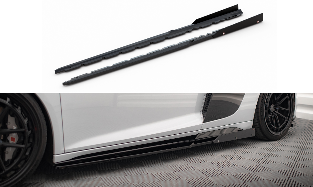 Street+ Seitenschweller Leisten V.2 passend für + Flaps passend für Audi R8 Mk2 Facelift – Ansicht 2