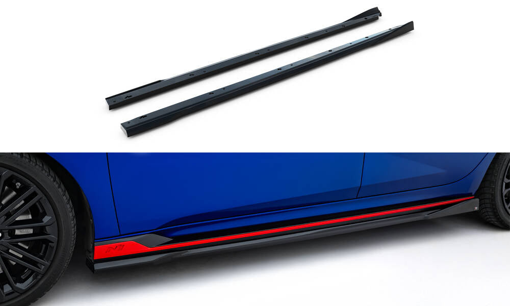 Street+ Seitenschweller Leisten passend für Hyundai Elantra N Mk7 schwarz Hochglanz – Ansicht 2