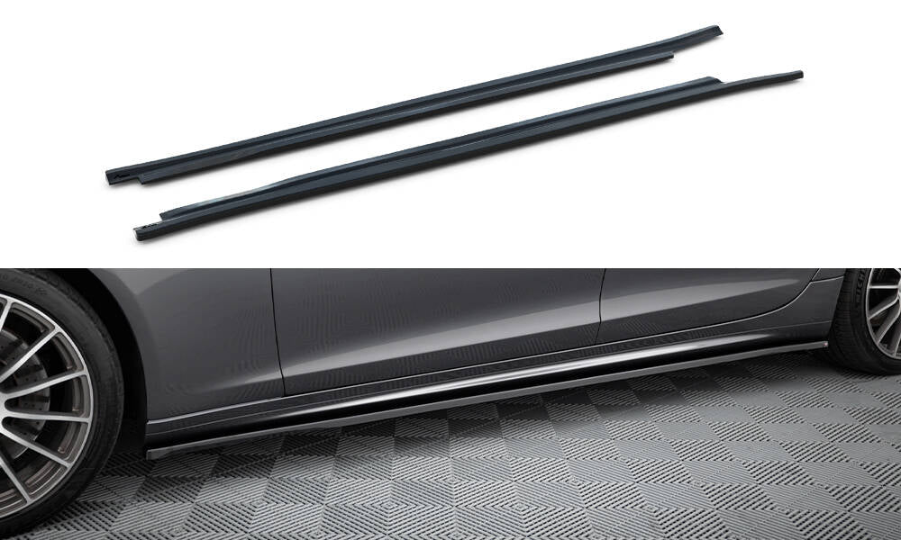Street+ Seitenschweller Leisten passend für Maserati Quattroporte Mk6 schwarz Hochglanz – Ansicht 2