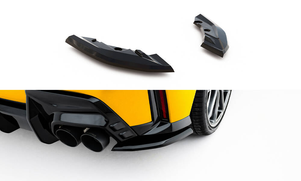 Heck Ansatz Flaps Diffusor V.1 passend für BMW 1er M-Paket F70 schwarz Hochglanz – Ansicht 2