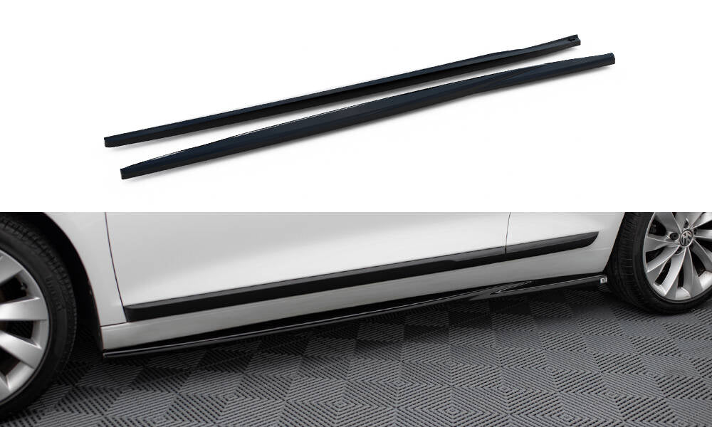 Street+ Seitenschweller Leisten passend für VW Scirocco Mk3 Facelift schwarz Hochglanz – Ansicht 2