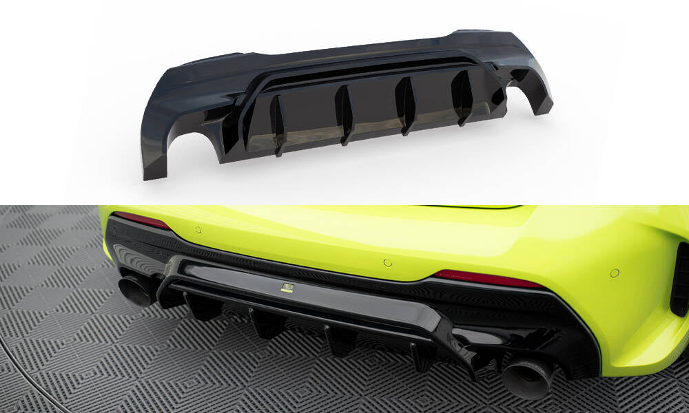 Diffusor Heck Ansatz V.1 passend für BMW 1er M-Paket/ M135i / 128ti F40 schwarz Hochglanz – Ansicht 2
