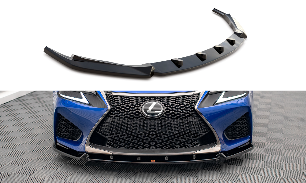 Street+ Spoilerlippe Front Ansatz V.1 passend für Lexus GS F Mk4 Facelift schwarz Hochglanz – Ansicht 2