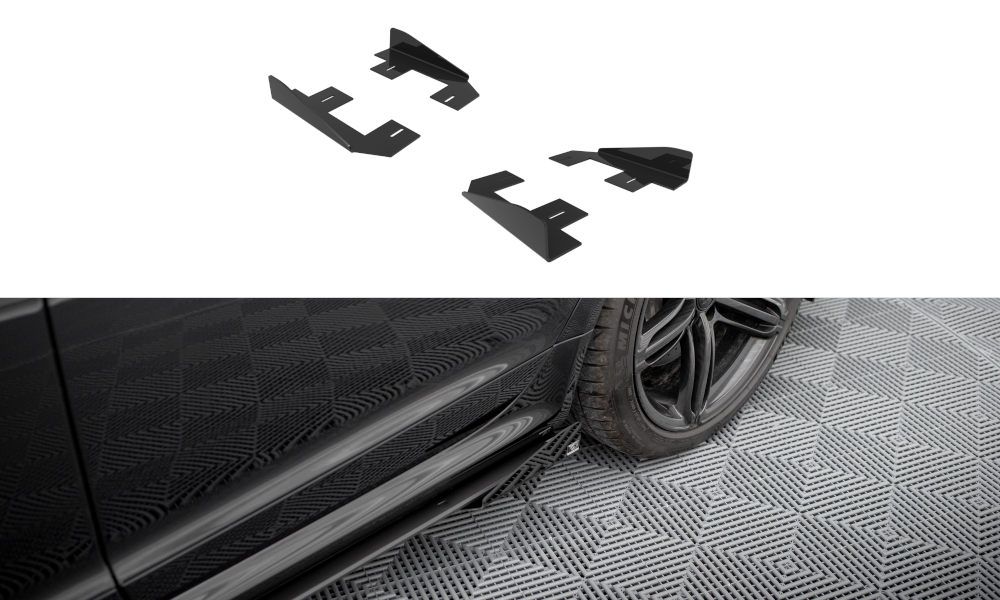Seitenschweller Flaps passend für Audi RS6 Avant C6 schwarz Hochglanz – Ansicht 2