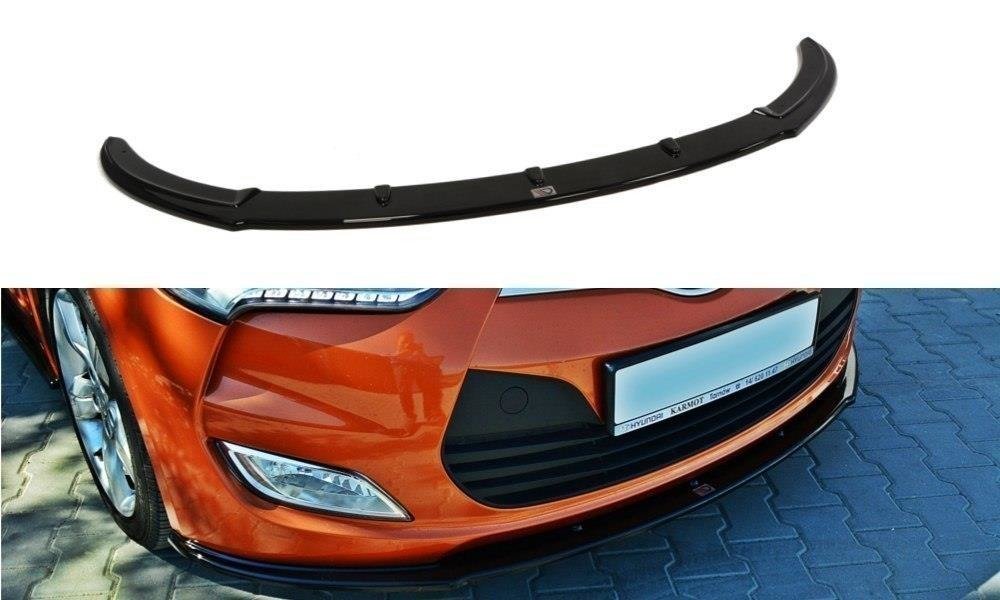 Street+ Spoilerlippe Front Ansatz passend für Hyundai Veloster schwarz Hochglanz – Ansicht 2