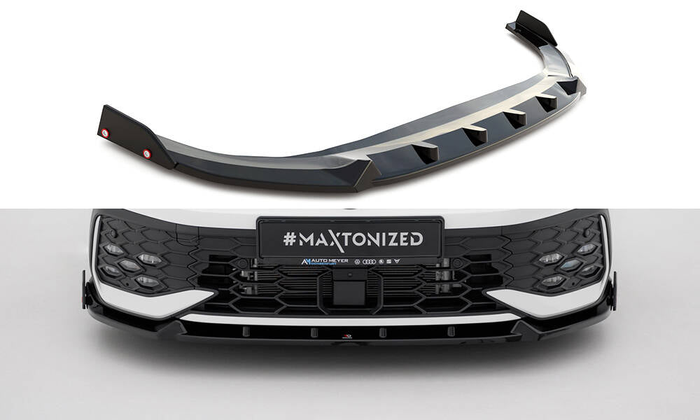 Street+ Spoilerlippe Front Ansatz V.2 + Flaps passend für VW Golf GTI / GTE / R-Line Mk8 Facelift – Ansicht 2
