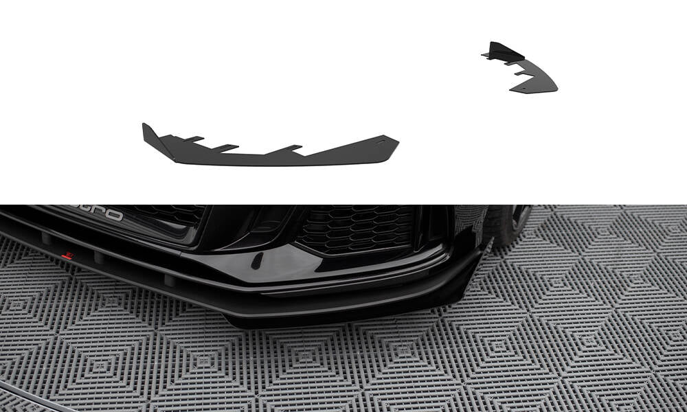 Front Stoßstange Flaps passend für Audi RS3 Limousine 8V Facelift schwarz Hochglanz – Ansicht 2
