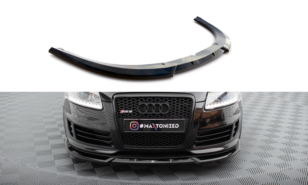 Street+ Spoilerlippe Front Ansatz V.2 passend für Audi RS6 Avant C6 schwarz Hochglanz – Ansicht 2