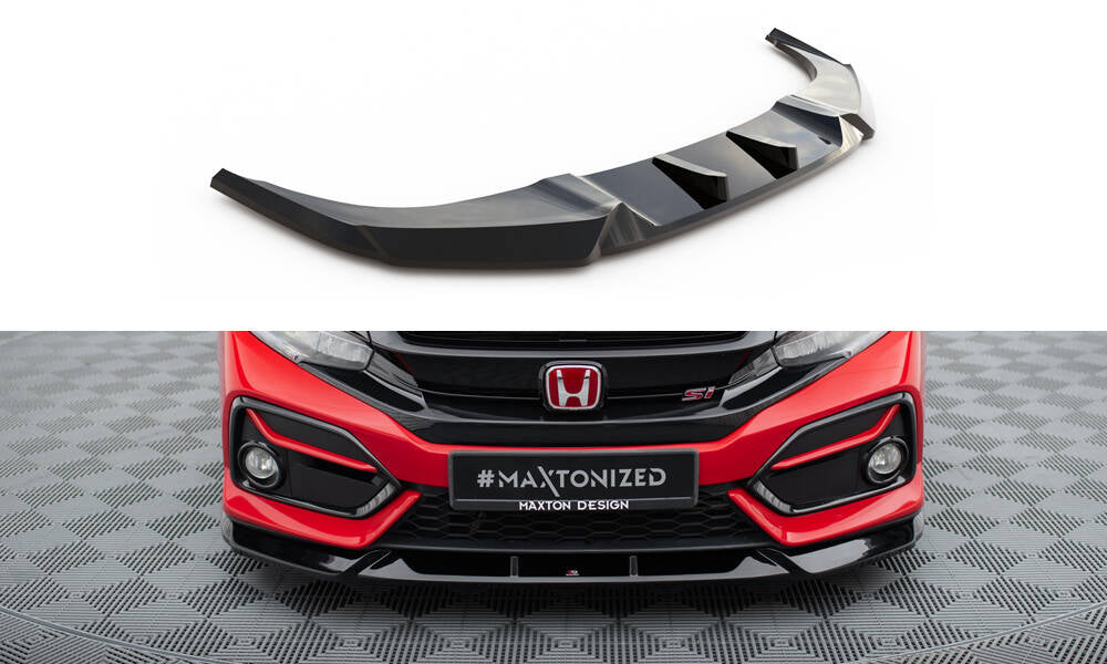 Street+ Spoilerlippe Front Ansatz passend für Honda Civic SI Mk10 schwarz Hochglanz – Ansicht 2