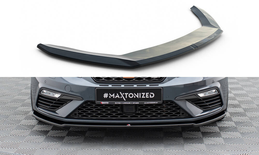 Street+ Spoilerlippe Front Ansatz V.2 passend für Seat Leon Cupra / FR Mk3 FL schwarz Hochglanz – Ansicht 2