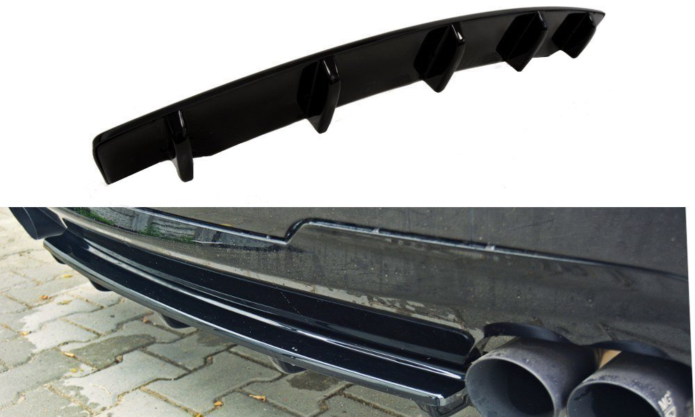 Heckansatz BMW 5er M-Paket Limousine/Touring F10/F11 (mit zwei Doppel Endstücken) schwarz Hochglanz – Ansicht 2