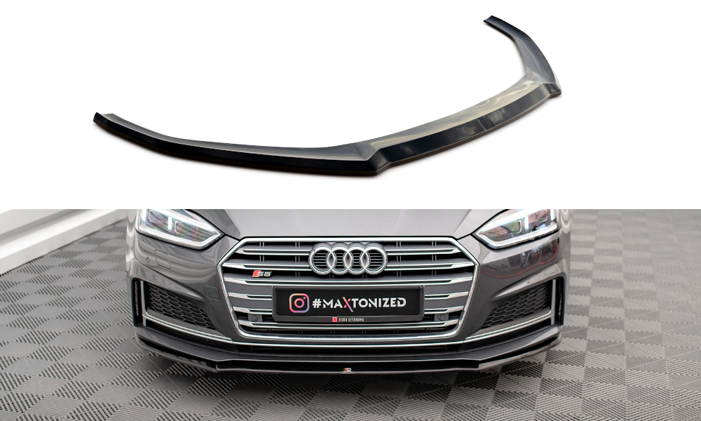 Street+ Spoilerlippe Front Ansatz V.2 passend für Audi S5 / A5 S-Line F5 Coupe / Sportback schwarz Hochglanz – Ansicht 2