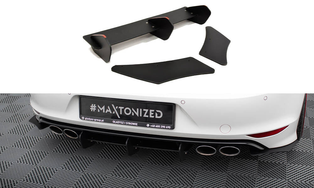 VW GOLF 7 R HATCHBACK Diffusor Heck Ansatz passend für Heckschürze passend für & Heck Ansatz Flaps Diffusor passend für – Ansicht 2