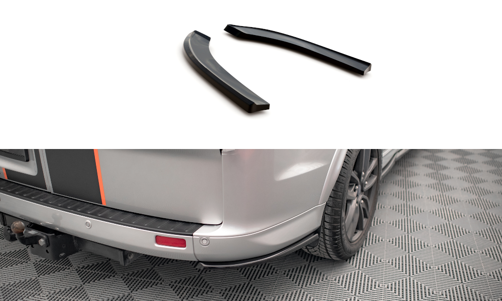 Heck Ansatz Flaps Diffusor passend für Ford Transit Custom ST-Line Mk1 Facelift schwarz Hochglanz – Ansicht 2