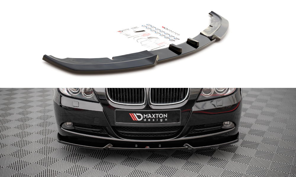 Street+ Spoilerlippe Front Ansatz V.1 passend für BMW 3er E90 schwarz Hochglanz – Ansicht 2
