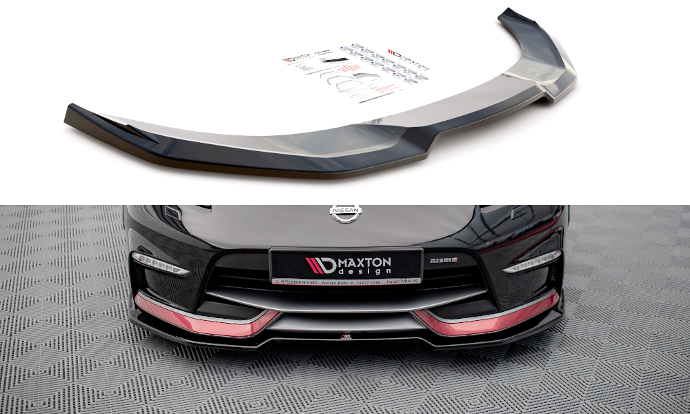 Street+ Spoilerlippe Front Ansatz V.3 passend für Nissan 370Z Nismo Facelift schwarz Hochglanz – Ansicht 2
