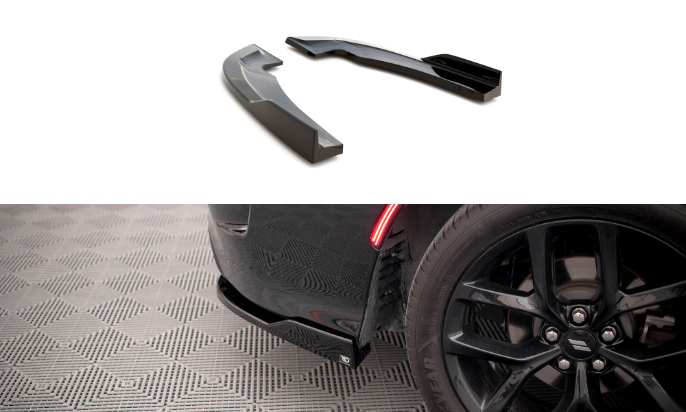 Heck Ansatz Flaps Diffusor passend für Dodge Charger SRT Mk7 Facelift schwarz Hochglanz – Ansicht 2