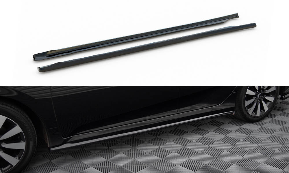 Street+ Seitenschweller Leisten passend für Honda Civic Limousine Mk10 / Mk10 Facelift schwarz Hochglanz – Ansicht 2