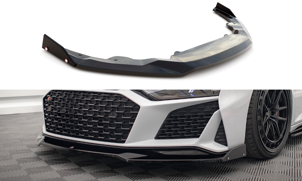Street+ Spoilerlippe Front Ansatz V.3 + Flaps passend für Audi R8 Mk2 Facelift – Ansicht 2