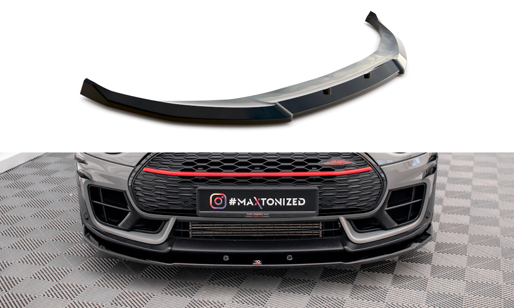 Street+ Spoilerlippe Front Ansatz V.3 passend für Mini Cooper Clubman John Cooper Works F54 Facelift schwarz Hochglanz – Ansicht 2