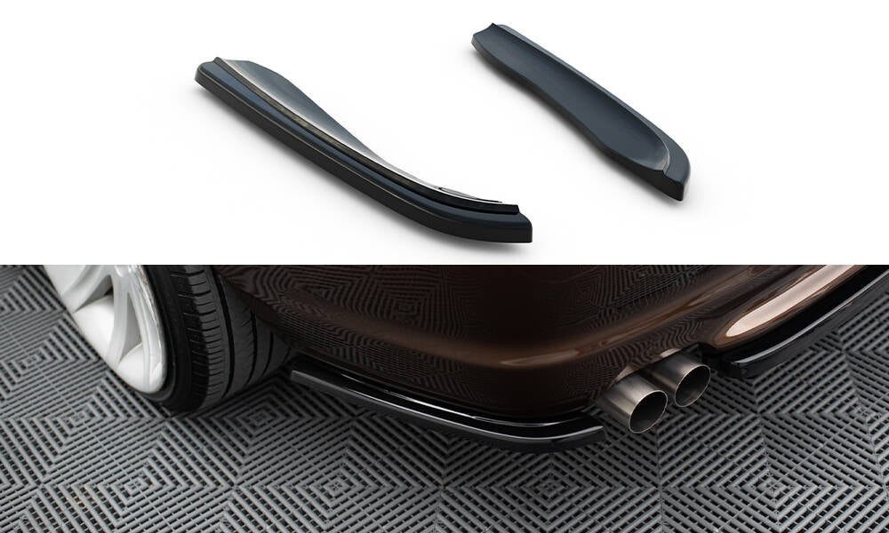 Heck Ansatz Flaps Diffusor passend für BMW 3er M-Paket Coupe E46  schwarz Hochglanz – Ansicht 2