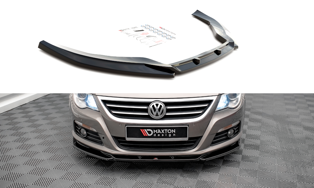 Street+ Spoilerlippe Front Ansatz V.4 passend für VW Passat CC schwarz Hochglanz – Ansicht 2