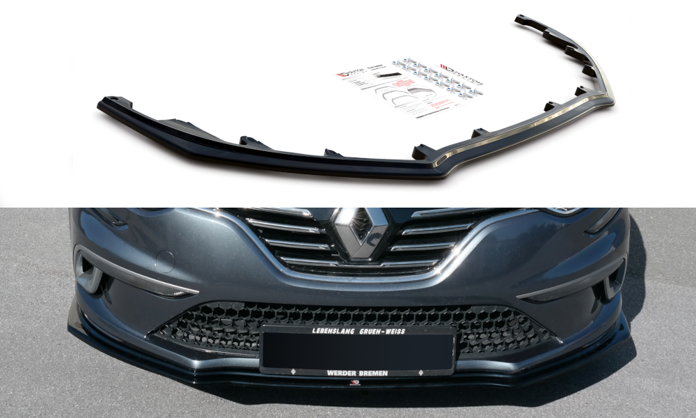 Street+ Spoilerlippe Front Ansatz passend für Renault Megane Mk.4 GT-Line schwarz Hochglanz – Ansicht 2