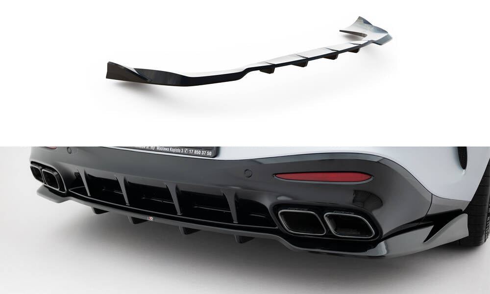 Street+ Mittlerer Diffusor RACE V.2 passend für Mercedes-AMG GT 63 / 55 / 63 S E Performance C192 schwarz Hochglanz – Ansicht 2