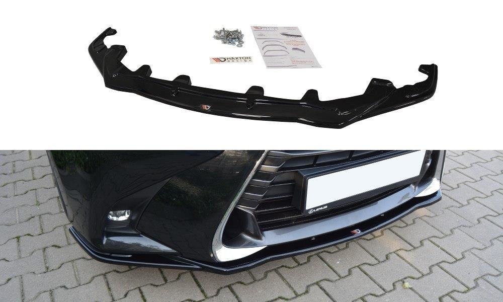 Street+ Spoilerlippe Front Ansatz V.1 passend für Lexus GS Mk4 Facelift schwarz Hochglanz – Ansicht 2