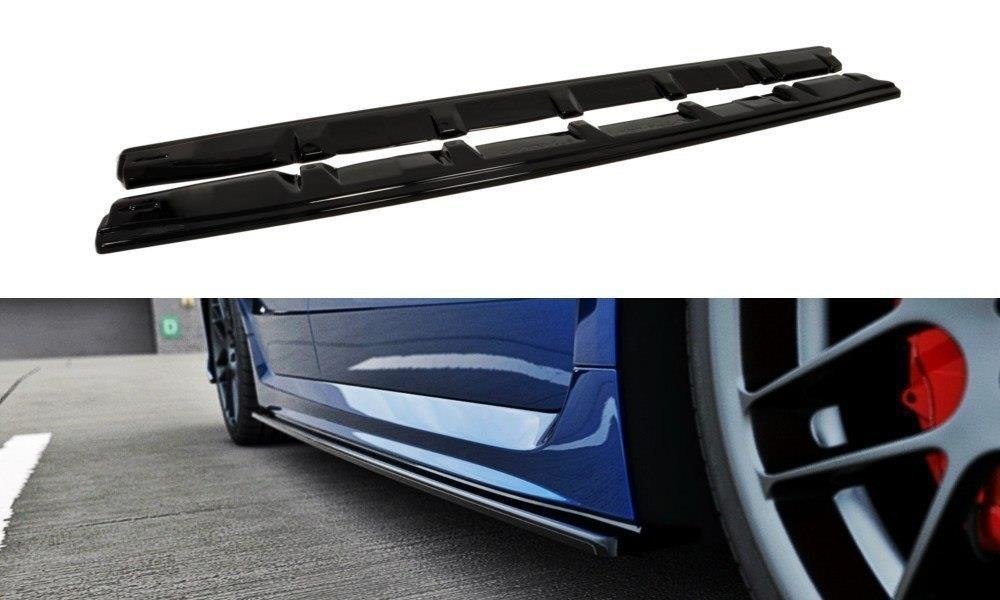 Street+ Seitenschweller Leisten passend für V.1 passend für Subaru WRX STI MK4  schwarz Hochglanz – Ansicht 2