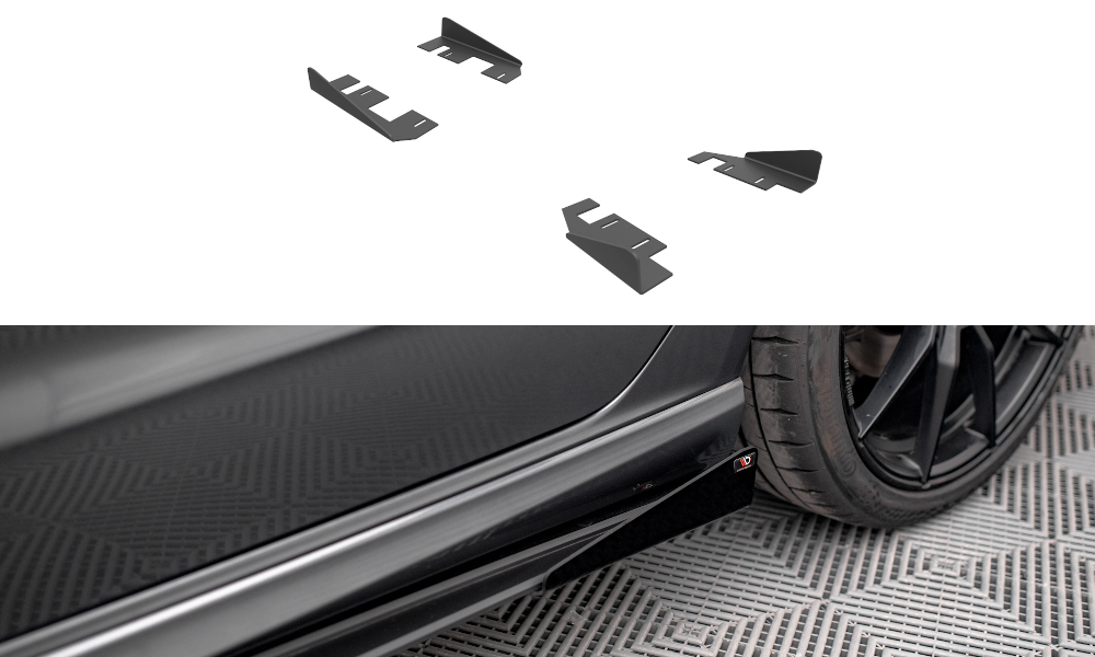 Seitenschweller Flaps passend für Audi S3 / A3 S-Line Sportback 8V Facelift schwarz Hochglanz – Ansicht 2