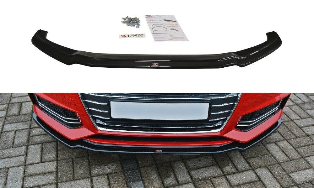 Street+ Spoilerlippe Front Ansatz V.1 passend für Audi S4 / A4 S-Line B9 schwarz Hochglanz – Ansicht 2