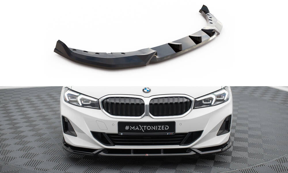 Street+ Spoilerlippe Front Ansatz passend für BMW 3er Limousine / Touring G20 / G21 Facelift schwarz Hochglanz – Ansicht 2
