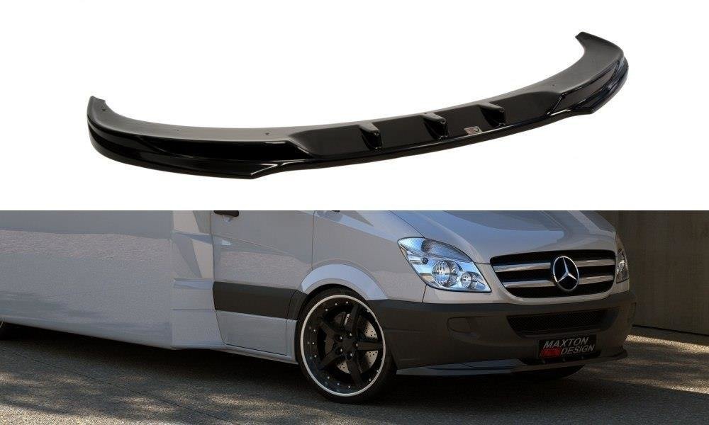 Street+ Spoilerlippe Front Ansatz passend für Mercedes Sprinter Mk2  schwarz Hochglanz – Ansicht 2