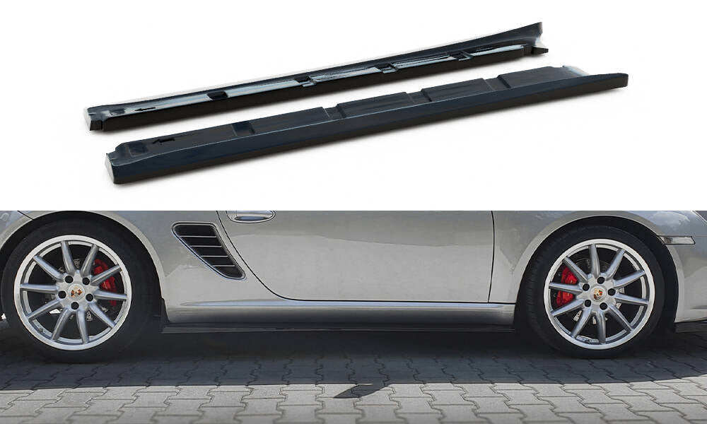 Street+ Seitenschweller Leisten passend für Porsche Boxster 987 schwarz Hochglanz – Ansicht 2